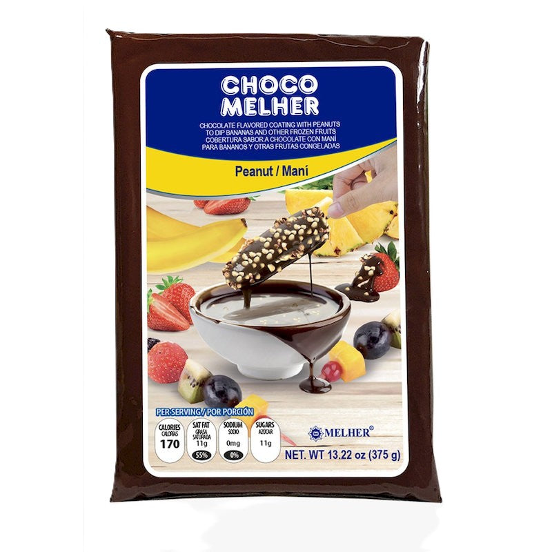 100083 - CHOCO-MELHER CHOCOLATE CON MANI PARA COBERTURA X 375G X 24BG