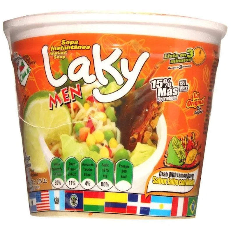 100212 - LAKY MEN SOPA INSTANTANEA SABOR A JAIBA CON LIMON X 75G X 12CP