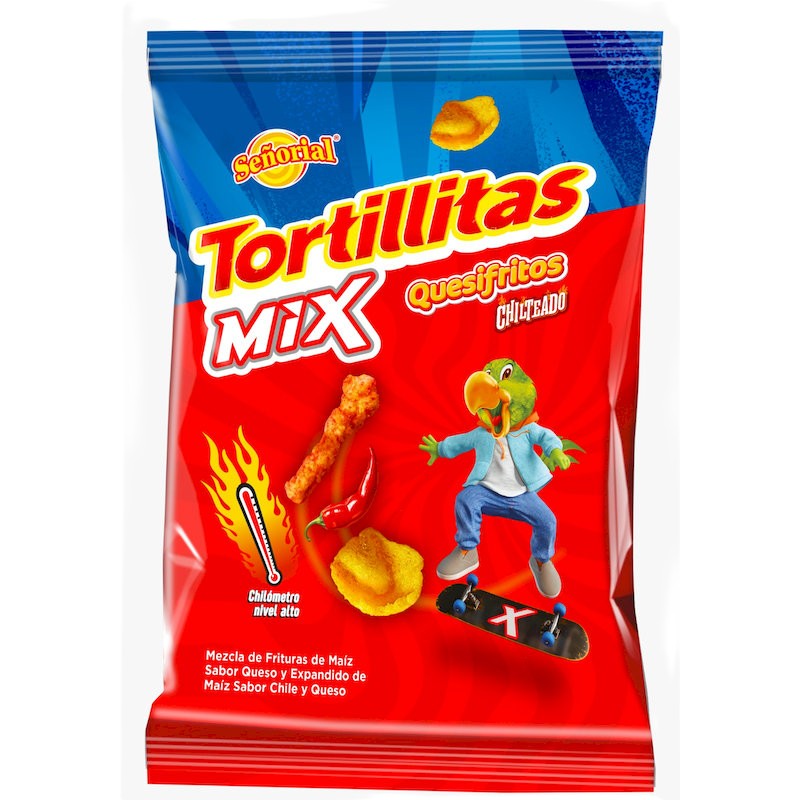 100388 - SEÑORIAL TORTILLITAS MIX CON QUESIFRITO CHILTEADOS X 250G X 12BG