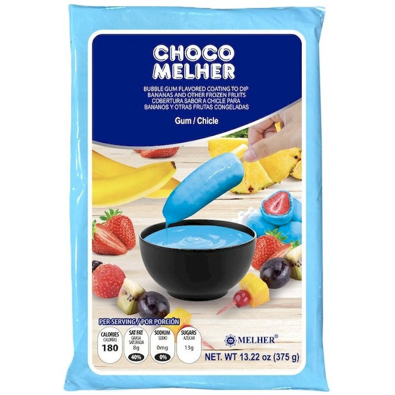 100791 - CHOCO-MELHER CHOCOLATE SABOR A CHICLE PARA COBERTURA X 375G X 24BG